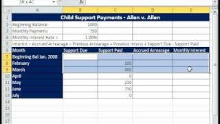 Law Class Excel #2 Child Support Payments Template - Jessicas Law Class