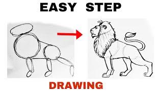 How to draw a Lion drawing  Easy Lion Drawing