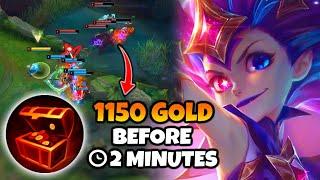 When Zoe gets 1150 Gold before minions spawn