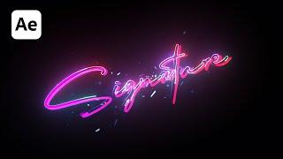 Cool Signature Text & Logo Animation in After Effects - After Effects Tutorial   No plugin