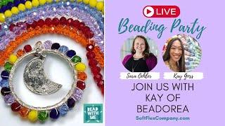 Live Beading Party with Kay Goss of Beadorea Wire Wrapped Rainbow Crystal Ring Link