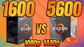 AMD Ryzen 5 1600 vs 5600  1080p 1440p  Tested in 9 games