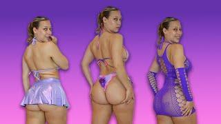 SHEIN Purple Swimsuits Try On Haul & Modeling