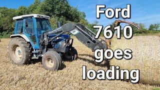 Vintage Thursday. Ford 7610 loading straw.