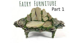 How to Make Fairy Furniture Out of Clay & Rocks Part 1 DIY Fairy Garden Bench