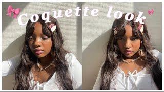  Coquette  Dollette Makeup look on dark skin 
