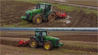 🟢Podrývanie 2023 - 2x JOHN DEERE 8370R + 8295R