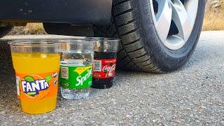 Crushing Crunchy & Soft Things by Car EXPERIMENT CAR vs COCA COLA FANTA SPRITE