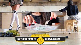 Grapes vs. Chewing Gum High Heels Crushing Food Oddly Satisfying Binaural ASMR