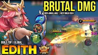 EDITH BEST BUILD 2024  BUILD TOP GLOBAL EDITH GAMEPLAY  MOBILE LEGENDS