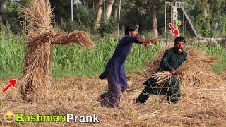 Scare BUSHMAN Prank On Farmer  BEST Crazy Reaction of Bushman New Funny Video