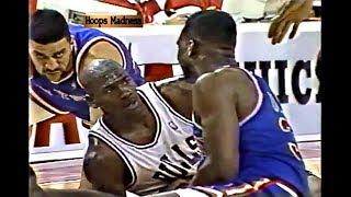 Michael Jordan vs Charles Oakley Plays Rugby for Saving Loose Ball 1989 Playoffs