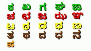 ಕನ್ನಡ ವ್ಯಂಜನಗಳು  ಕ ಖ ಗ ಘ ಙಚ ಛ ಜ ಝ ಞ  ಟ ಠ ಡ ಢ ಣ  ತ ಥ ದ ಧ ನಪ ಫ ಬ ಭ ಮ  ಯ ರ ಲ ವ ಶ ಷ ಸ ಹ ಳ ಕ್ಷ ಜ್ಞ