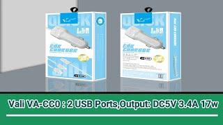 Vali VA-CC0 2 USB portsOutput DC5V 3.4A 17w