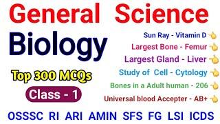 Important Biology QuestionsOsssc Forest Guard Forester ICDS RI ARI AMIN