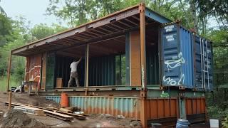 Man Builds Amazing DIY Container Home with a Rooftop Terrace   Low-Cost Housing @Fabricatusueno