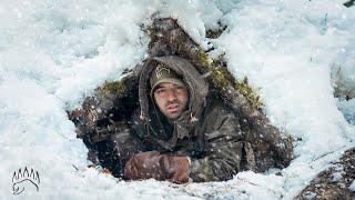 Surviving a Winter Night in a Snowstorm WITHOUT GEAR   Survival Shelter + Bushcraft