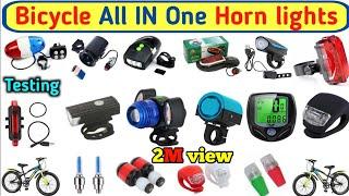 Bicycle all in one Horn lights  bicycle horn  cycle led light Horn  Electronics verma