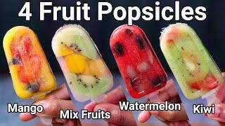 Healthy Popsicle Recipe 4 ways Kids Dessert Snacks  Make Your Own Homemade Fruit Ice Popsicles