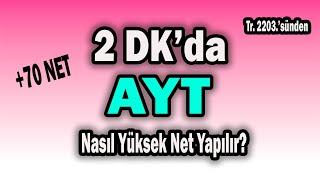 2 Dkda AYTyi Hallet  2021de Nasıl 75 Net Yaptım??