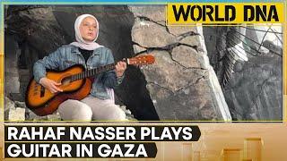 Rahaf Fadi Nasser plays guitar on Gaza streets shares music with displaced kin on streets  WION