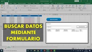 como buscar datos en EXCEL mediante formulario de VBA con MACROS de manera sencilla.