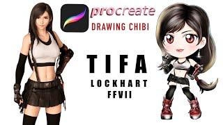 PROCREATE TIMELAPSE Drawing from Reference CHIBI Tifa Lockhart FF7 Remake on IPAD + Giveaway WINNER