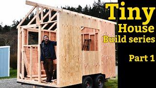 Tiny house build part 1 #tinyhouse #diy #building #offgridliving #cabin