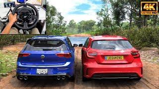 Volkswagen Golf R & Mercedes A45 AMG   Forza Horizon 5  Thrustmaster T300RS gameplay