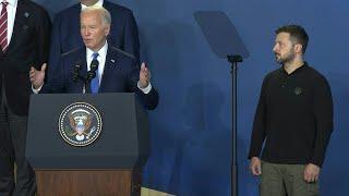 Biden introduces Zelensky as Putin at NATO ceremony corrects himself  AFP