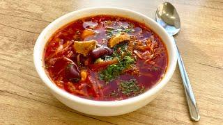 Red borscht with beans and meat An extremely delicious borscht recipe that will conquer your heart