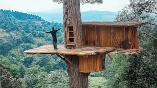 A Man Builds a Secret Tree House  From Start to Finish by @Wild_Hammer