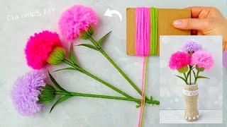 Its so Beautiful  Super Easy Flower Craft Ideas with Wool - DIY Amazing Yarn Flowers