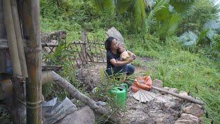 Single mother - helps aunt grow wet rice - make cassava grass