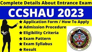 CCSHAU 2023 Full Detail Notification Date Application Syllabus Pattern Eligibility Admit Card