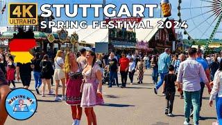 Stuttgart Germany Spring Festival 2024 Cannstatter Wasen Walk - 4K 60fps with Captions