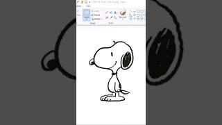 drawing of a cartoon snoopy on Ms paint