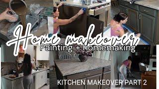 SMALL KITCHEN MAKEOVER  Painting my kitchen island + Homemaking @Karrielynn