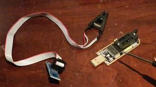 How to use a BIOS flasher w Test clip to flash BIOS and EEPROM chips in Linux & Windows