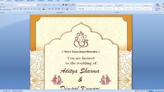 Invitation card kaise banaye MS Word me  How to make invitation card in Microsoft word  MS Word