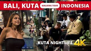 BALI NIGHTLIFE  KUTA Bali Indonesia night walking tour 4k  LEGIAN Bali