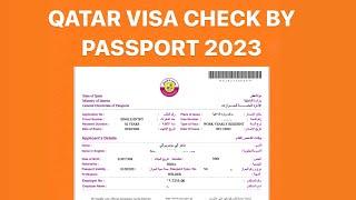 Qatar Visa Check Online 2023  Qatar Visa Check by Passport Number 