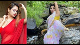 Saree Sundari  instagram model Red sharee yellow sharee fashion