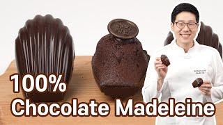 100% Chocolate Madeleine  with chocolate ganache & chocolate coating