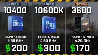 Core i5-10400 vs i5-10600K vs Ryzen 5 3600 Test in Games and Render Performance