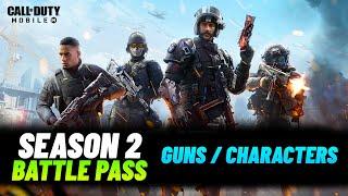 Season 2 Battle Pass Guns & Characters Codm  All Bp Skins Rewards S2 Cod Mobile