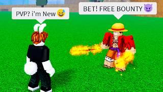 Pretending to Be A Noob Then DESTROYING Everyone in Blox Fruits