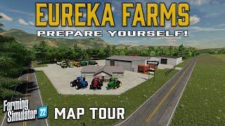 “EUREKA FARMS” CRAZY STUFF FS22 MAP TOUR  NEW MOD MAP  Farming Simulator 22 Review PS5.