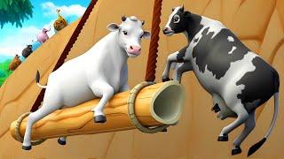 Giant Black Cow vs Giant White Cow - Epic Rescue Mission  Animal Friendship Videos 2024