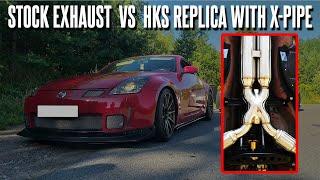 350Z - STOCK EXHAUST vs HKS REPLICA WITH X-PIPE